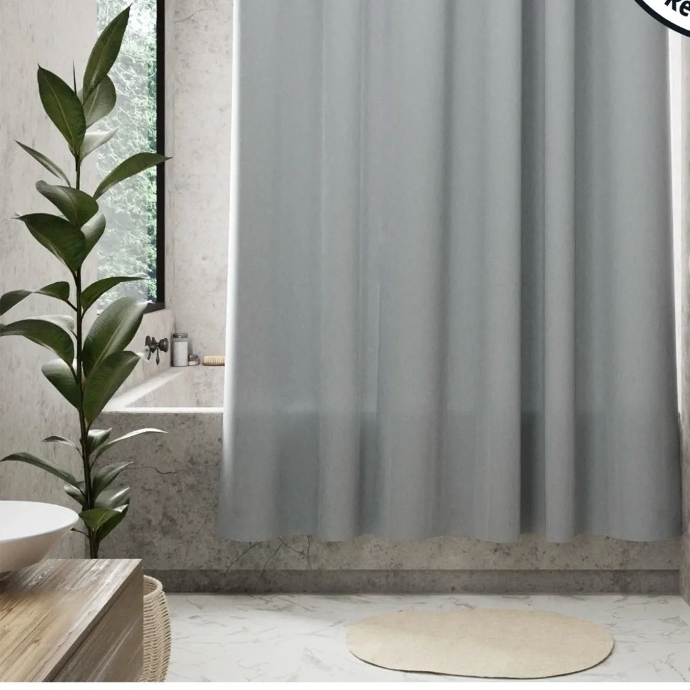 Better Homes & Gardens Gray PEVA Waterproof Shower Curtain 70” x 72” Open Box